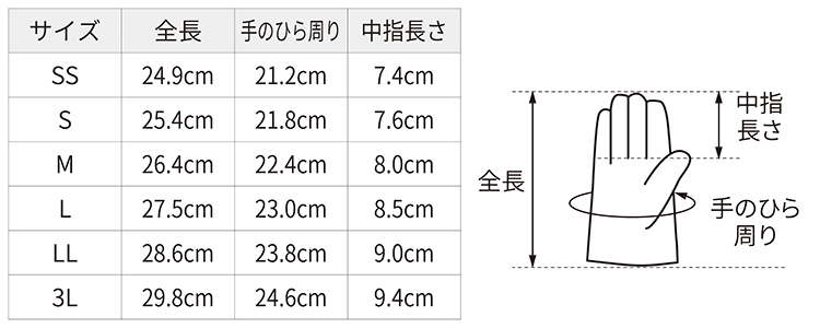 サイズ表